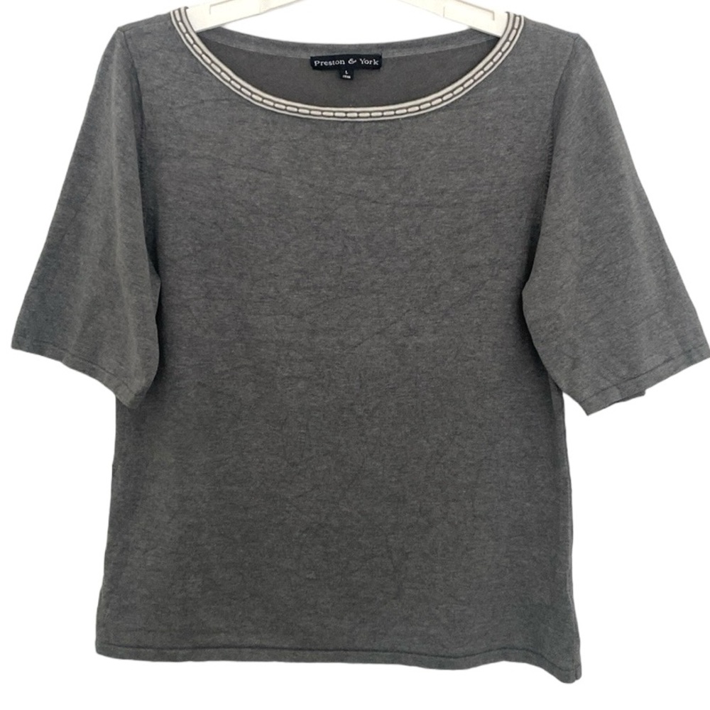 Preston & York Silk Cotton Shortsleeved Sweater